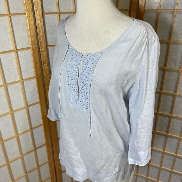 Eileen Fisher XS Irish Linen Blouse - Picture 13 of 16